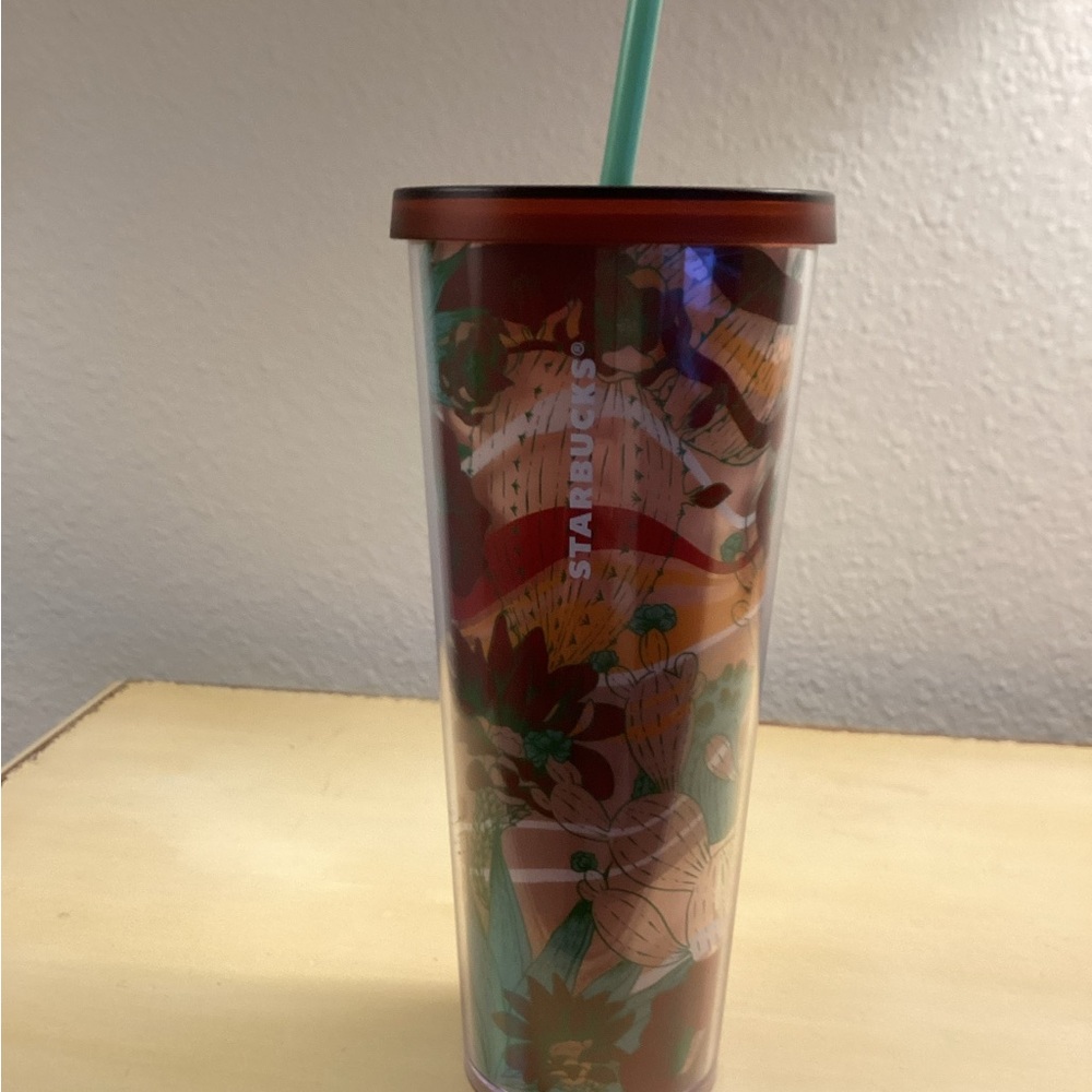 Starbucks 2019 Terra Cotta Desert Cactus Tumbler W/Straw Venti 24 oz - IEC